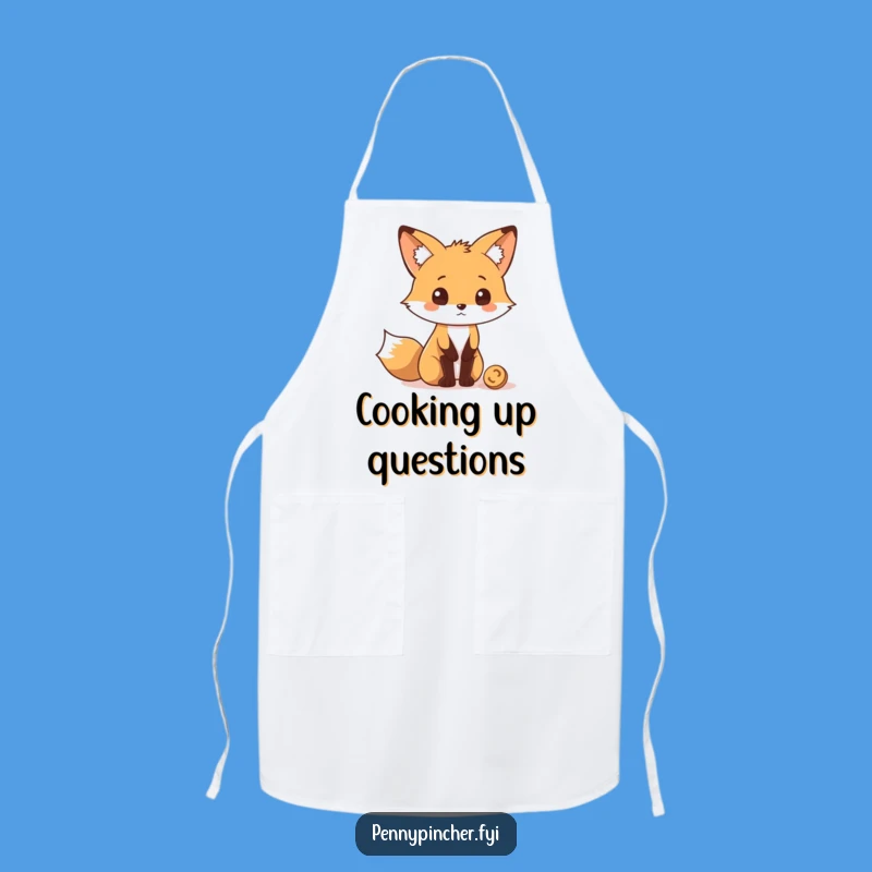 Funny Fox Coin Apron: Ponder Your Culinary Creations with Humor!
