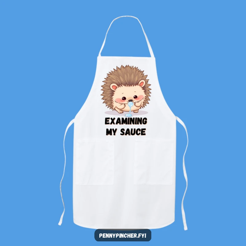 Funny Hedgehog Apron: Cook with Care, a Clever Funny Kitchen Gift!