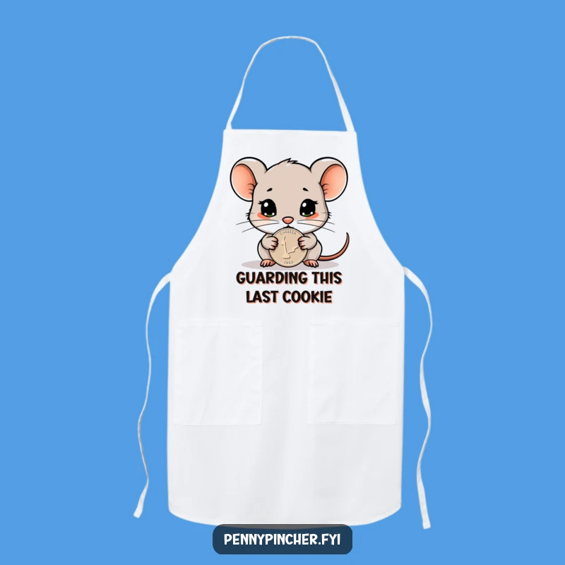 Funny Cautious Mouse Penny Apron - Cook with Frugal Humor