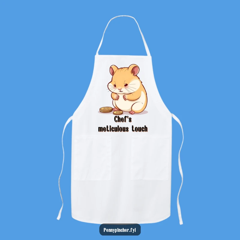 Funny Hamster Polishing Penny Apron: Cook with Diligence and a Smile