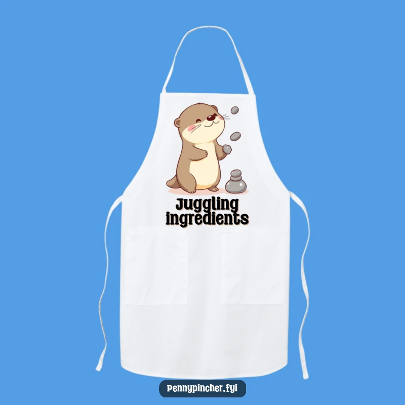 Funny Juggling Otter Apron: Cook with Playfulness and Kawaii Skill