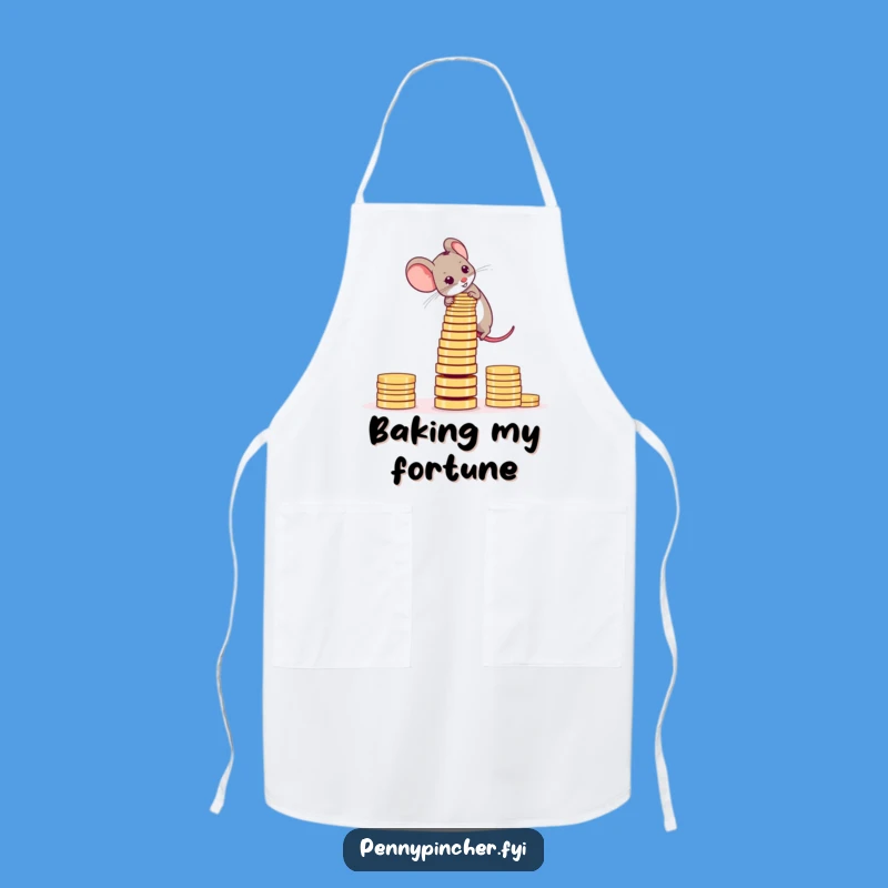 Funny Mouse Coin Tower Apron: Build Your Culinary Masterpieces - Perfect Gift!