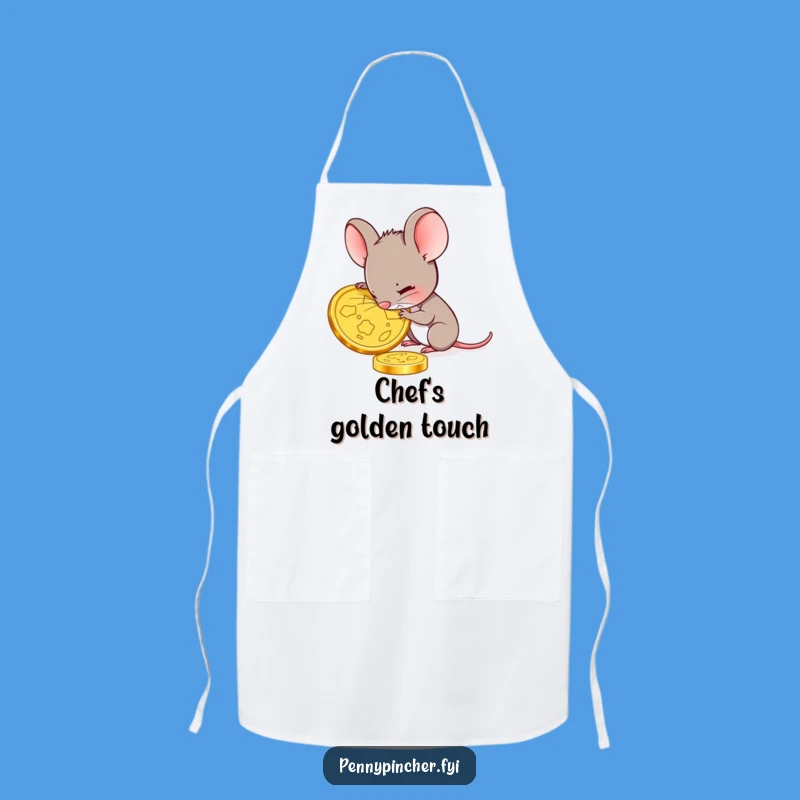 Funny Mouse Gold Coin Apron: Kitchen Detail Keeper, Collector's Gift
