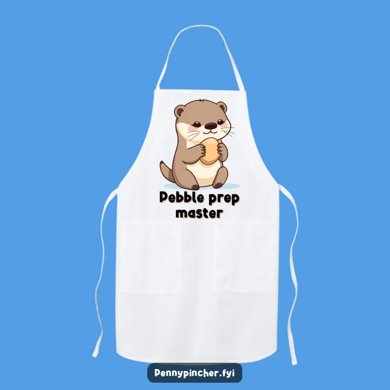 Funny Otter Chef Apron: Hilarious Cooking Gift for Pebble Lovers