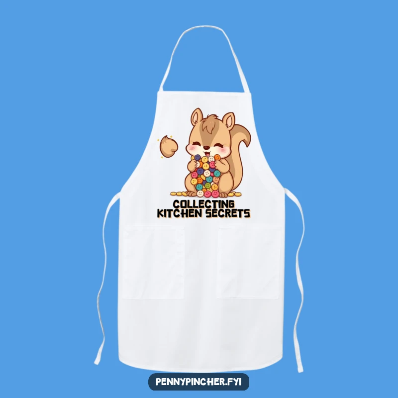 Funny Squirrel Button Hoarder Apron: Cook with Cheeky Charm and Resourcefulness