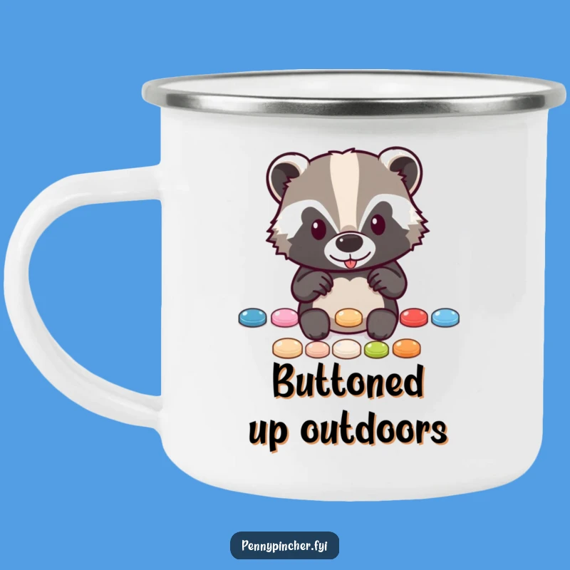 Funny Badger Campfire Mug: Durable Humor for Outdoor Adventures