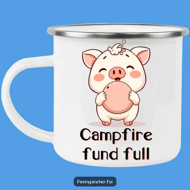 Funny Piggy Bank Camping Mug - Celebrate Savings Outdoors!