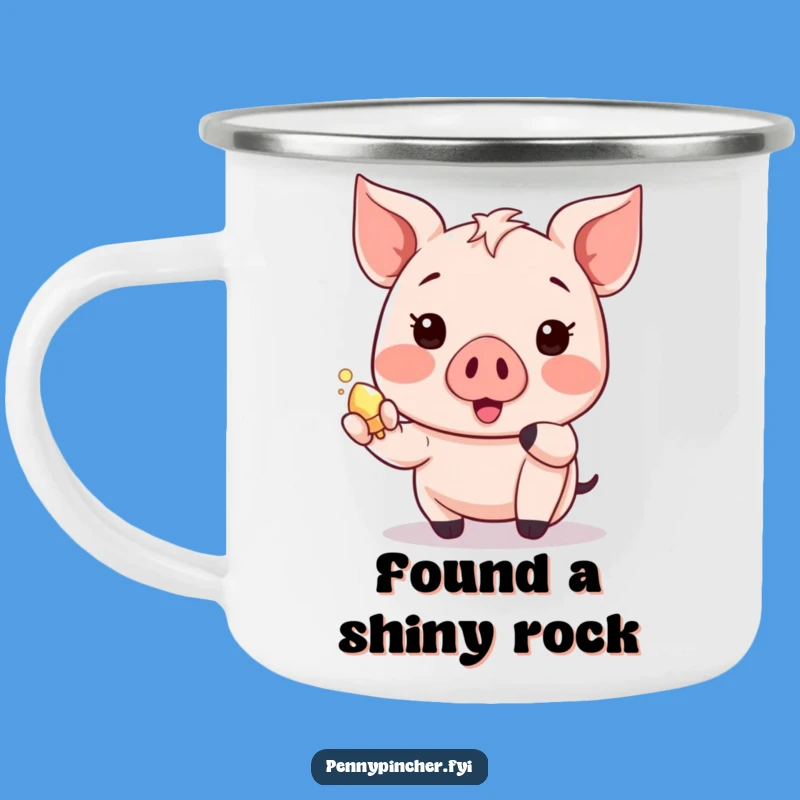 Funny Treasure Piglet Camping Mug: Adventure with Kawaii Excitement