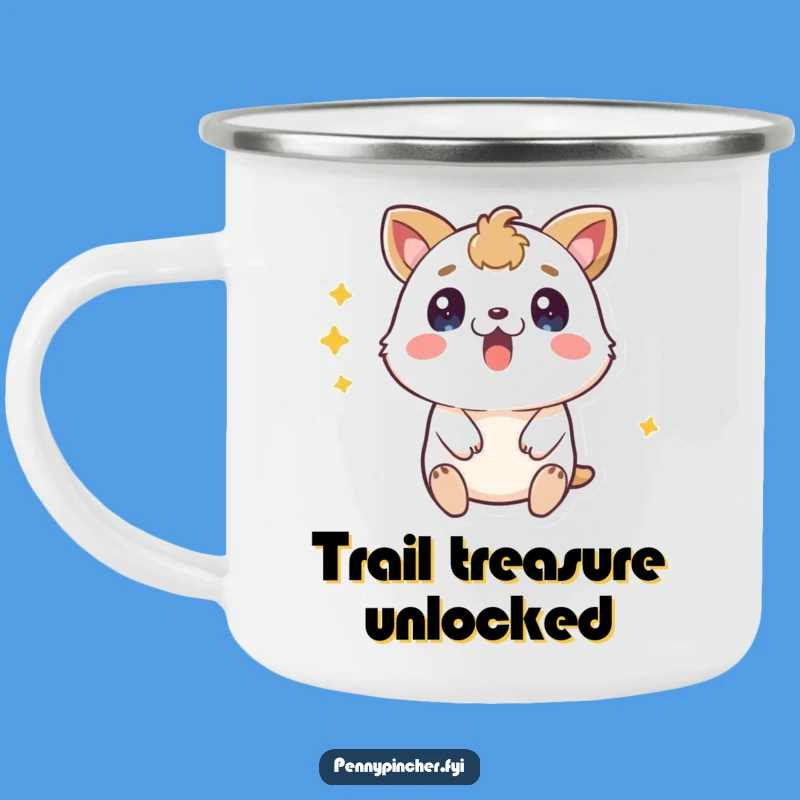 Funny Surprised Animal Camping Mug: Trailside Shock, Perfect Adventure Gift!
