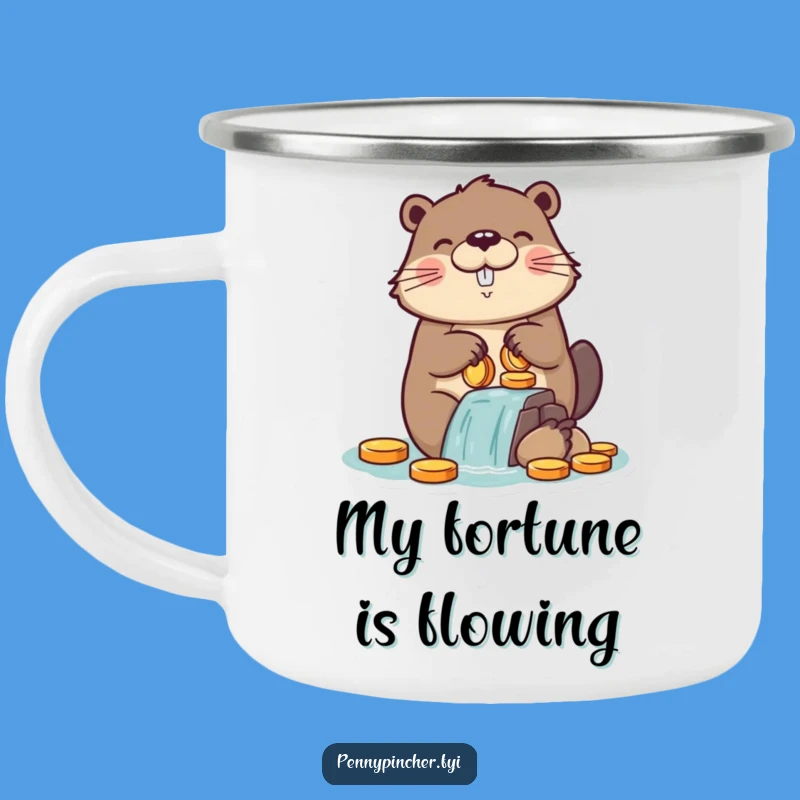 Funny Beaver Coin Dam Camping Mug: Sips of Humor by the Fire!