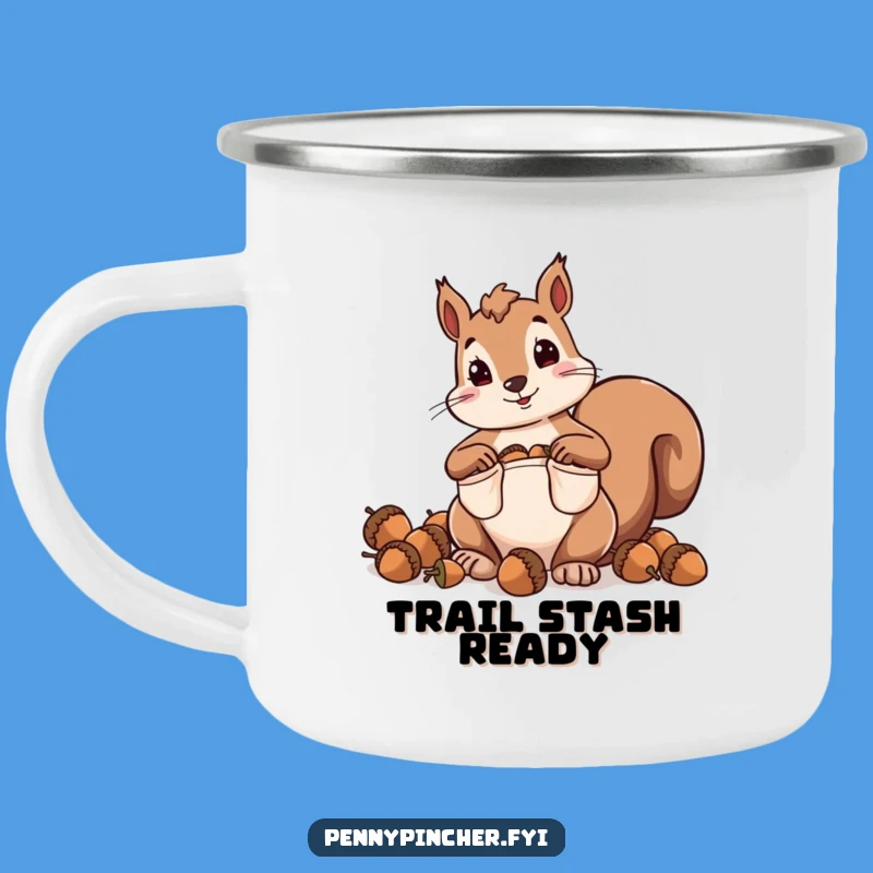Funny Squirrel Camping Mug: Hoarding Acorns for Outdoor Adventures
