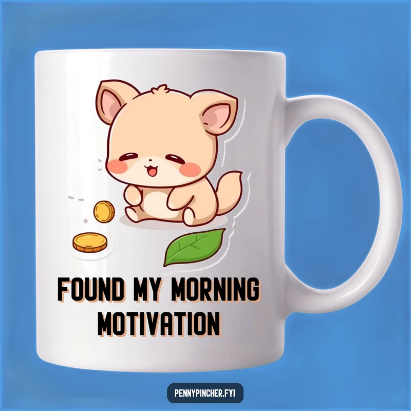 Funny Lost Coin Relief Mug - Adorable Animal Finds Treasure, Perfect Funny Gift!