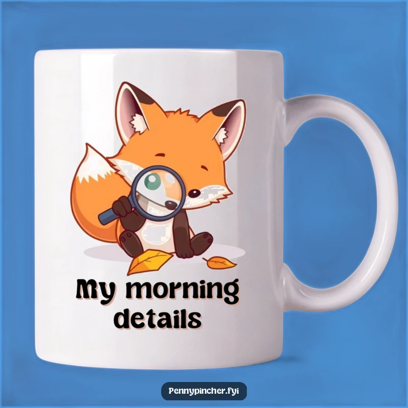 Funny Fox Magnifying Mug: Curious Investigator, a Perfect Funny Gift!