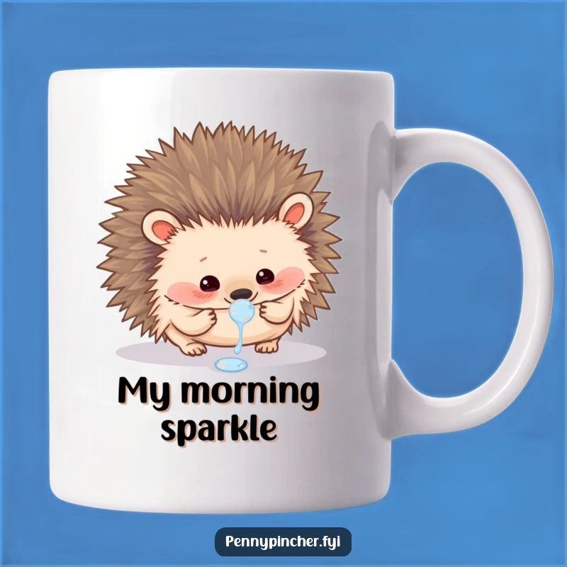 Funny Hedgehog Dewdrop Mug: Gentle Curiosity, a Perfect Funny Gift!