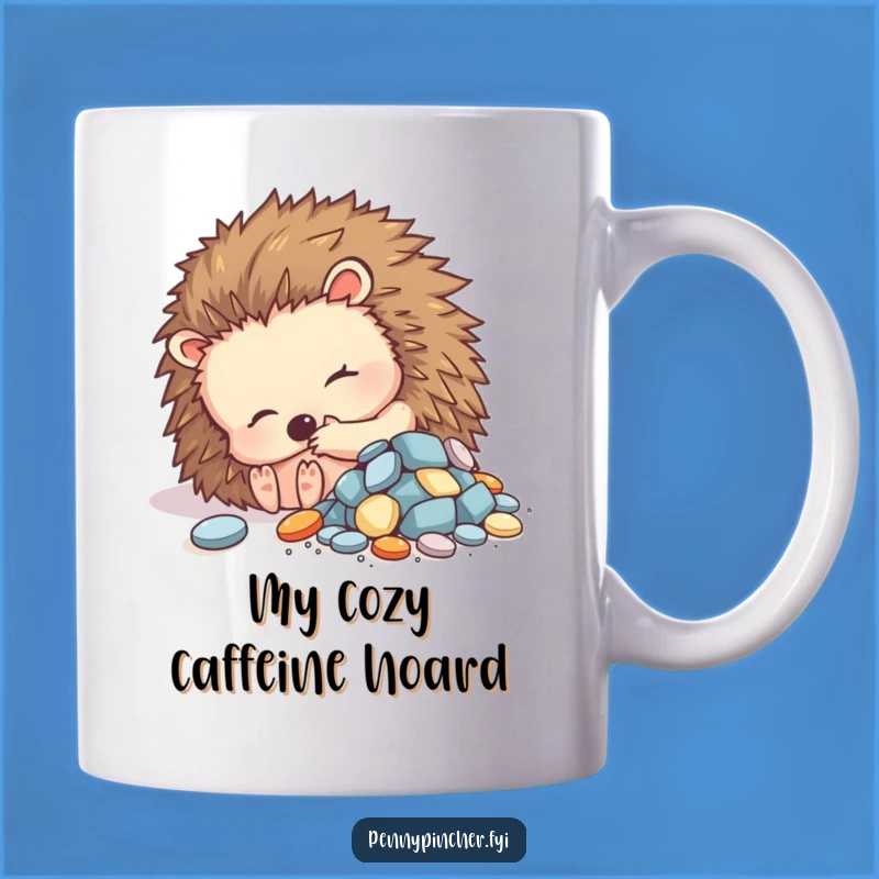 Funny Hedgehog Treasure Mug: Cozy and Hilarious Gift for Hoarders