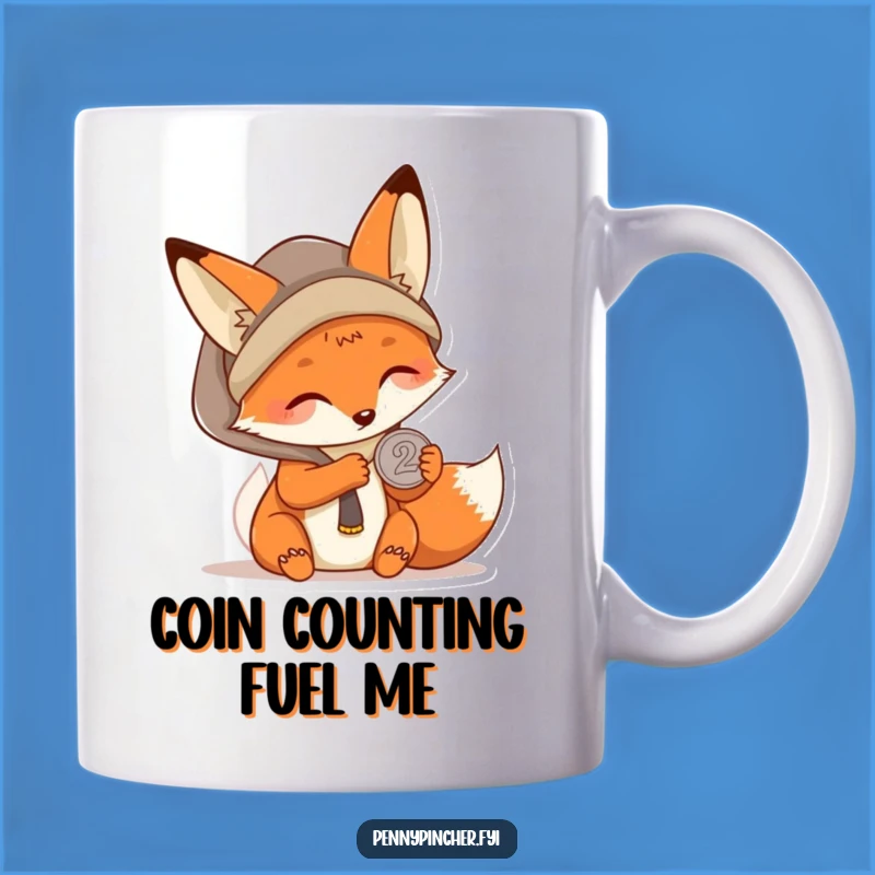 Funny Kawaii Fox Mug, Resourceful Saver, Hilarious Gift for Frugal Friends