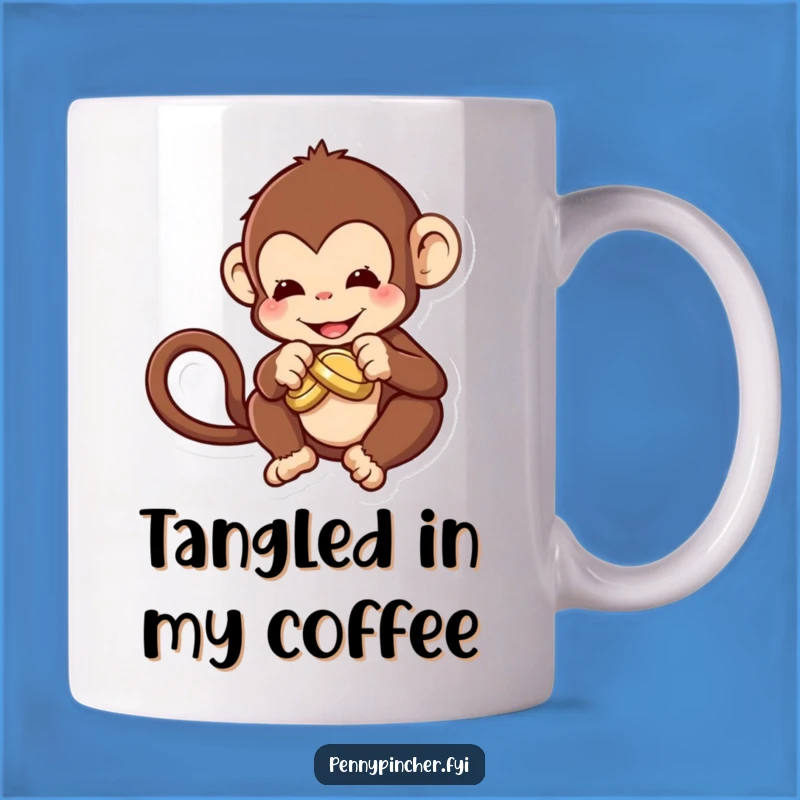 Funny Monkey Coin Knot Mug: A Hilarious Gift for Tricky Situations!