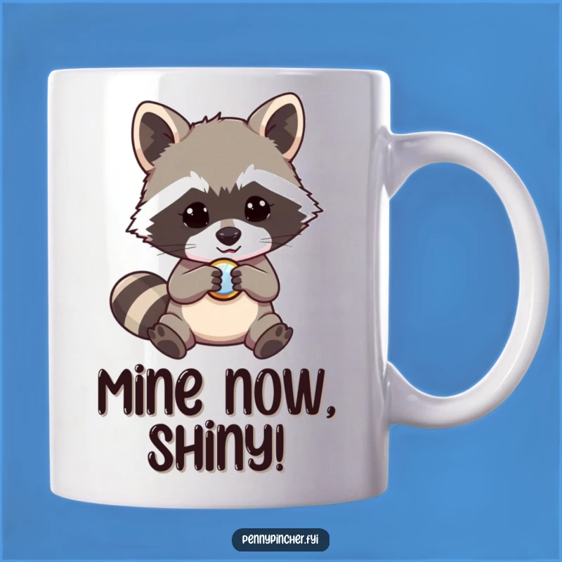 Funny Raccoon Button Obsessed Mug - Perfect Quirky Gift for Collectors