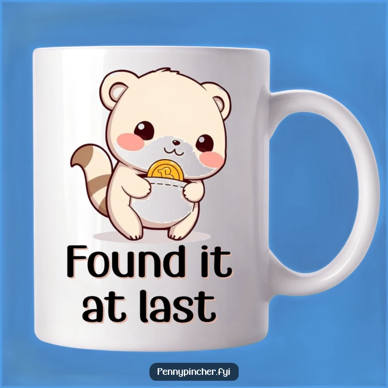 Funny Relieved Animal Mug, a Humorous Coin-Finding Design for a Perfect Gift