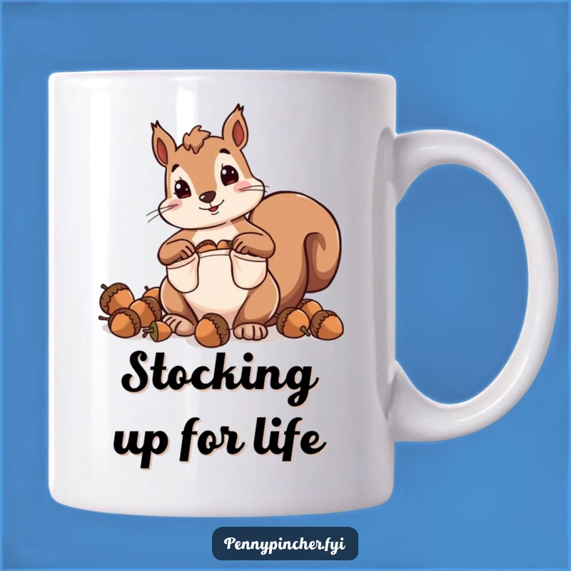 Funny Squirrel Mug: Hoarding Acorns with Giant Pockets for Your Coffee