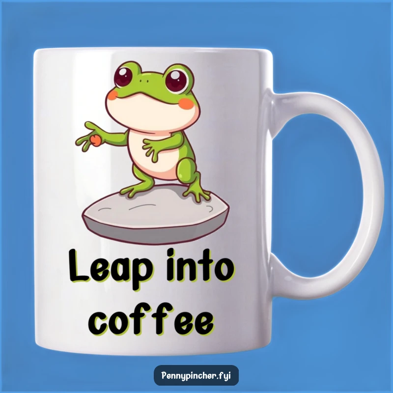 Funny Clever Frog Coin Stepping Stone Mug: A Gift for Those Who Leap to Success