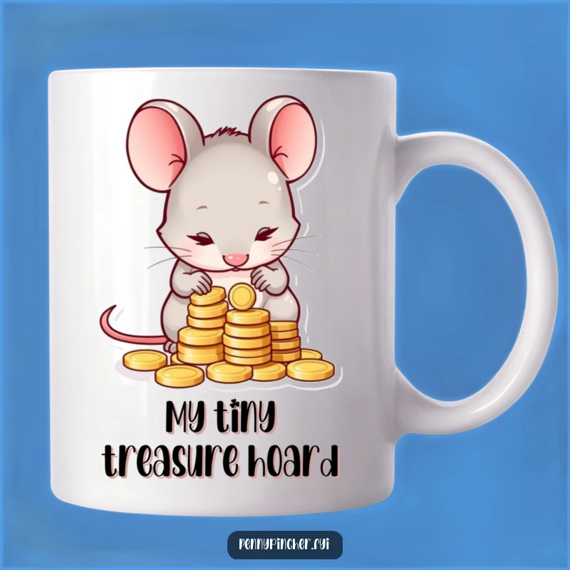 Funny Shy Mouse Counting Coins Mug: A Hilarious Gift for Savers and Worriers