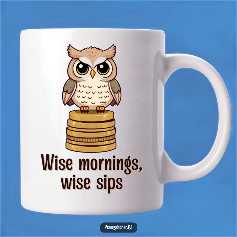 Funny Owl Coin Guardian Mug: Wise and Hilarious Gift for Collectors