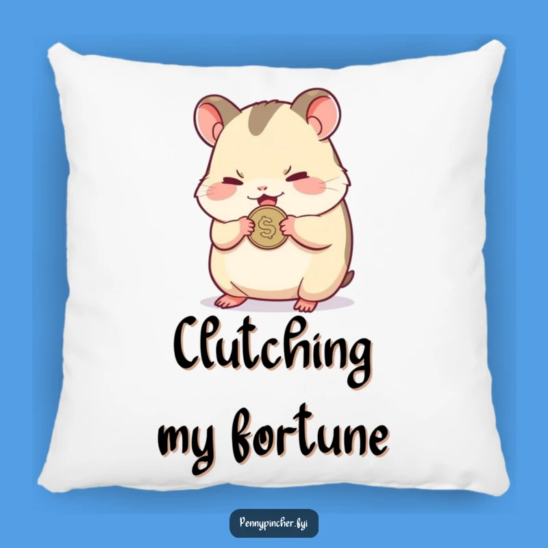 Funny Hamster Clutching Coin Pillow: Huggable Comfort for Savers