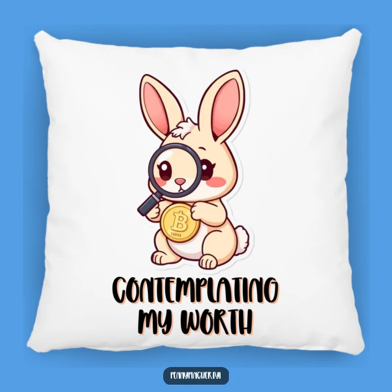 Funny Rabbit Pillow: Cozy Cuddles with a Comedic Coin Investigator!