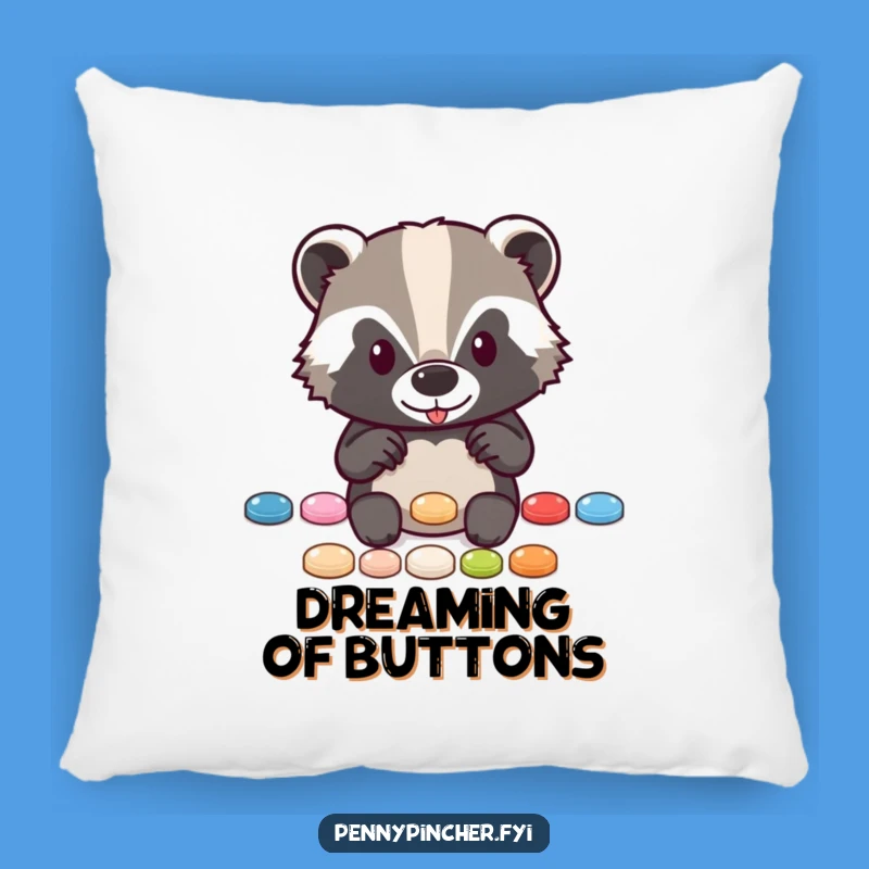 Funny Badger Button Decor Pillow: Cozy Comfort with a Hilarious Twist