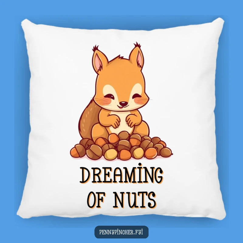 Funny Squirrel Counting Acorns Pillow: Huggable Comfort for the Prepared