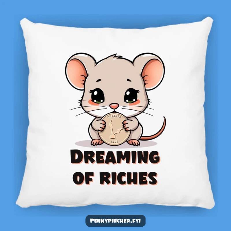 Funny Cautious Mouse Penny Pillow - Soft & Humorous Home Accent