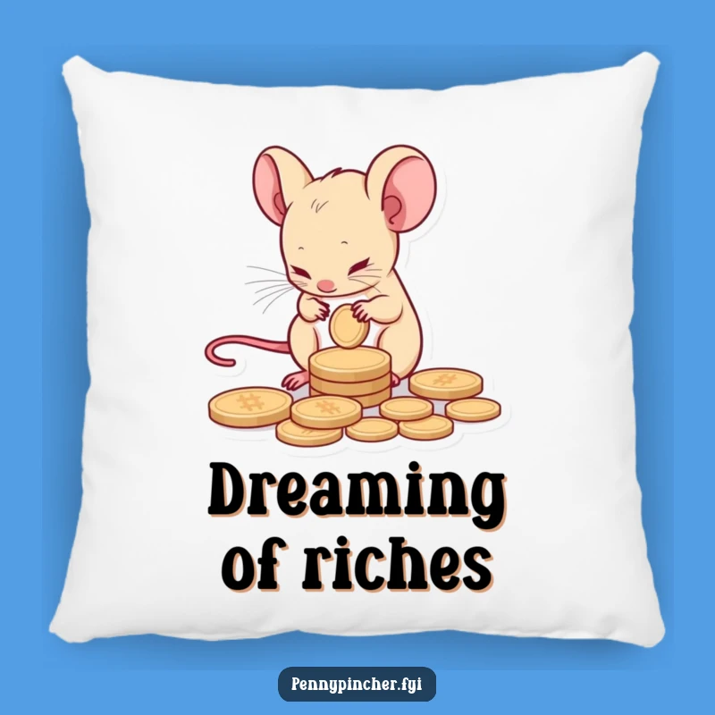 Funny Mouse Pillow: Cozy Tiny Saver Counts Coin for Humorous Comfort