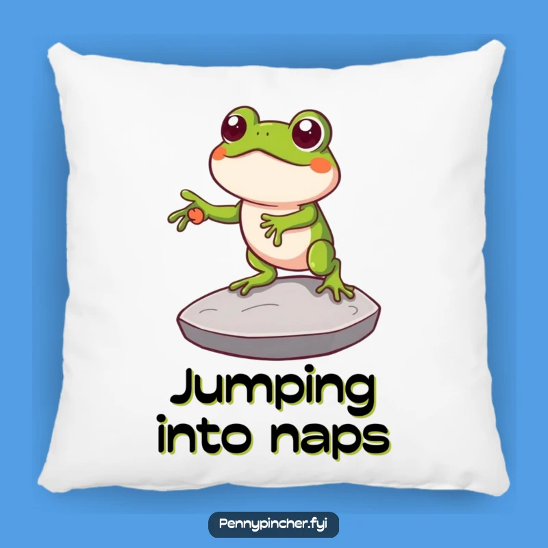 Funny Clever Frog Coin Stepping Stone Pillow: Snuggle Up with Your Resourceful Friend