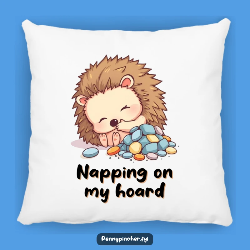 Funny Hedgehog Treasure Pillow: Cozy Comfort with a Contented Touch