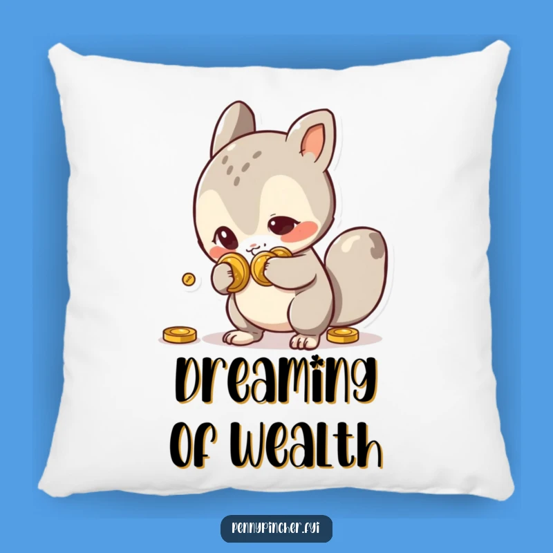 Funny Pillow: Mischievous Animal Hiding Coins, Cozy and Humorous Accent Pillow Gift