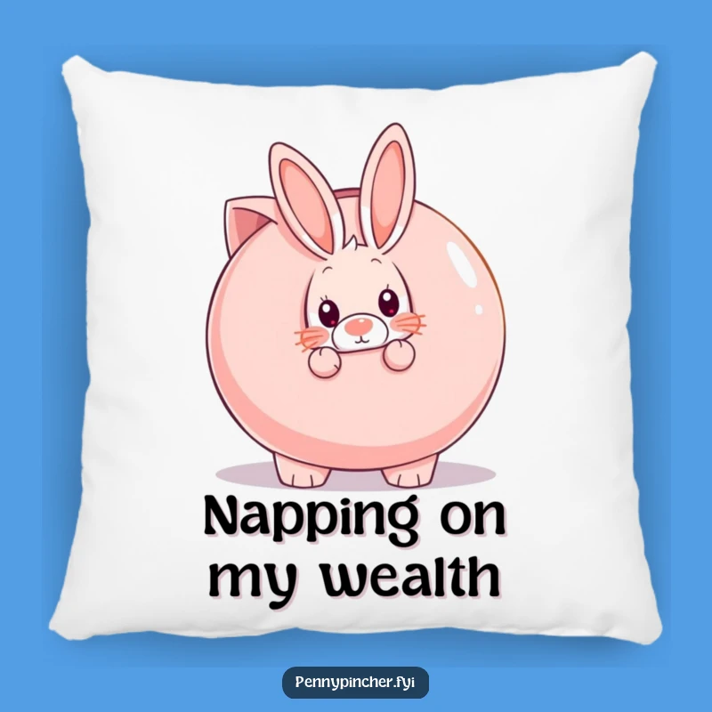 Funny Shy Rabbit Piggy Bank Pillow: Cuddly Comfort for Introverted Souls