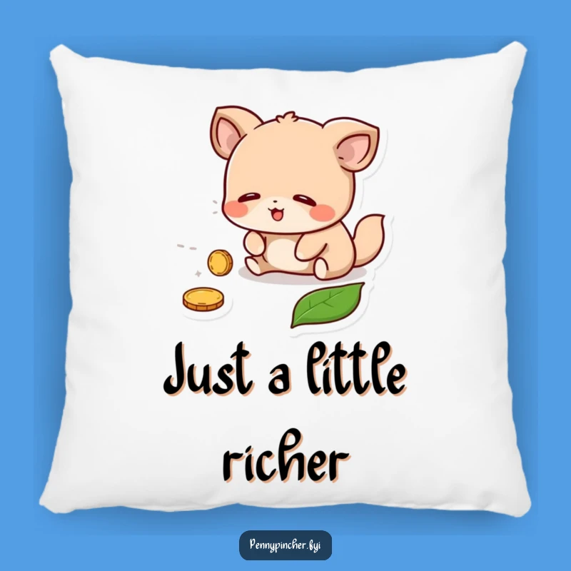 Funny Accent Pillow - Relieved Animal Coin Find, Cozy Funny Gift for Your Sofa!