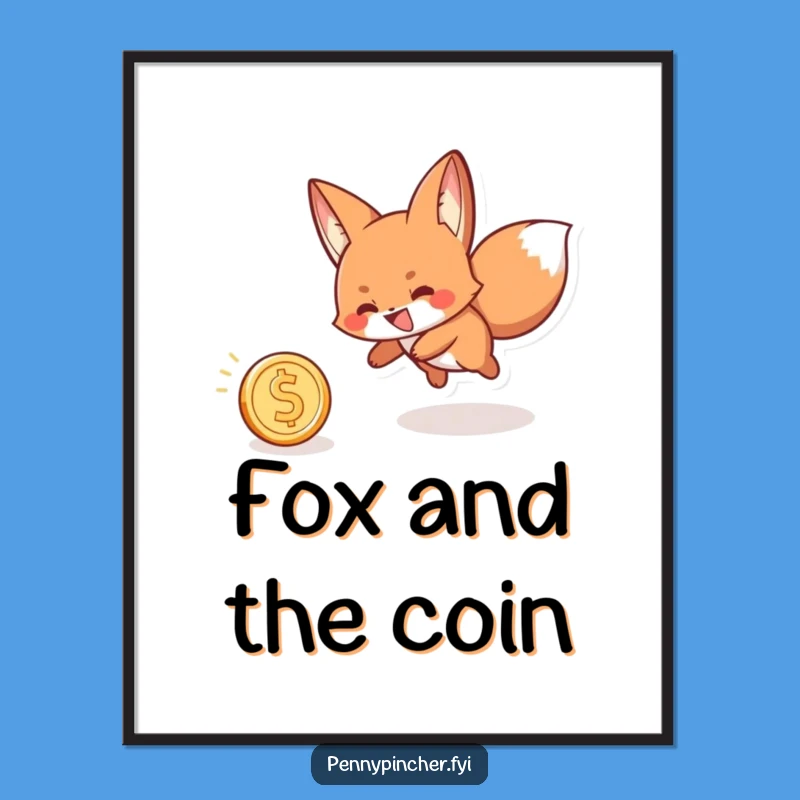 Funny Fox Chase Art Print: Hilarious Decor for Playful Spaces