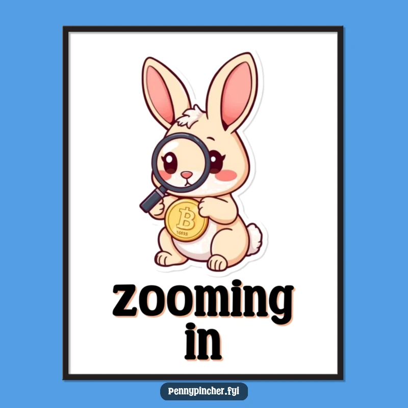 Funny Rabbit Digital Art: Hilarious Coin Inspection Art for Your Walls!