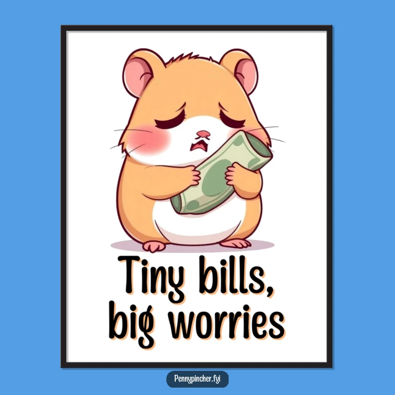 Funny Worried Hamster Digital Art: Instant Humor for Your Walls