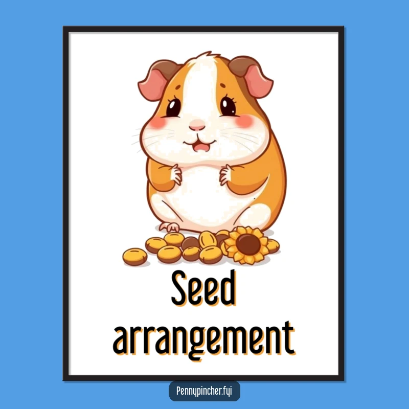 Funny Guinea Pig Seed Arrangement Digital Print - Instant Neat Decor