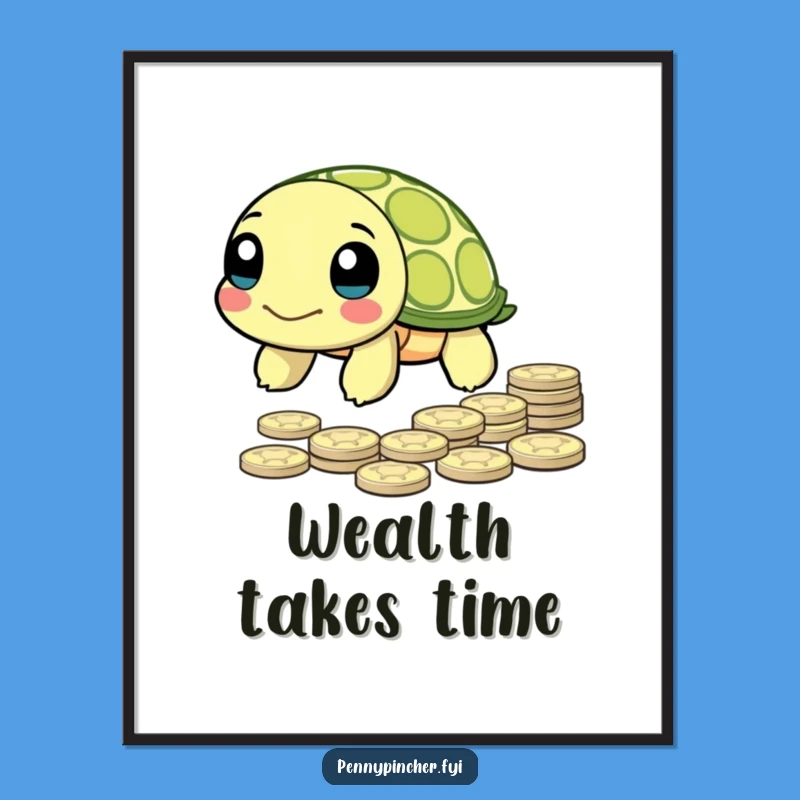 Funny Turtle Pennies Digital Art: Instant Patience for Your Walls!