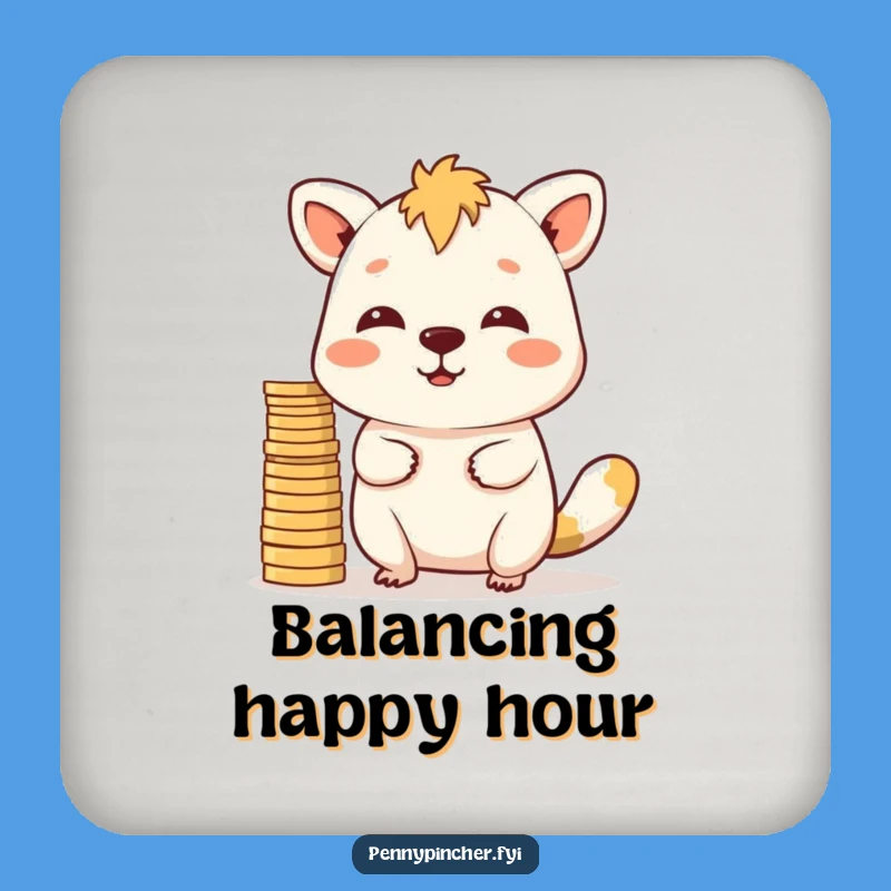 Funny Coaster Set - Animal Coin Balance, Protect Surfaces, Quirky Funny Gift!