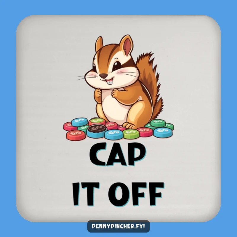 Funny Chipmunk Bottle Cap Coasters: Protect Surfaces with Hilarious Style