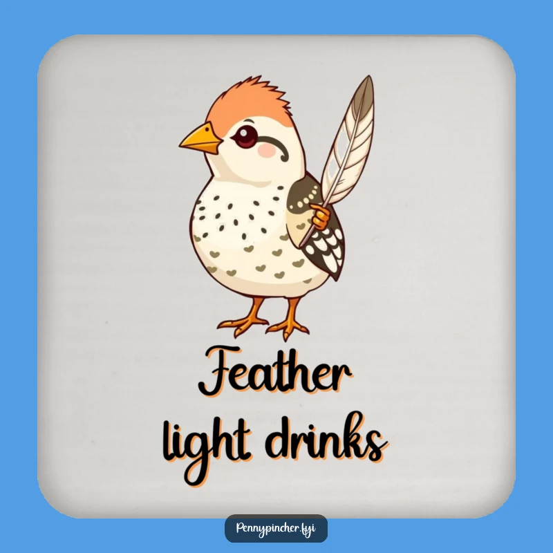 Funny Quail Feather Guard Coaster - Protects Surfaces with Humor