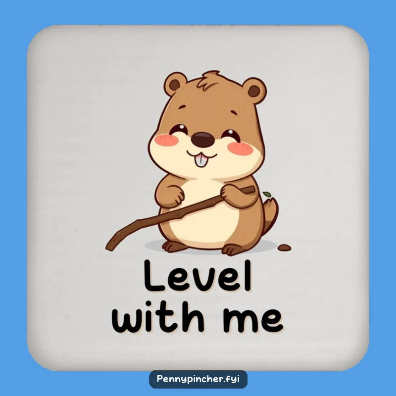 Funny Beaver Measuring Coaster - Protect Surfaces Gift