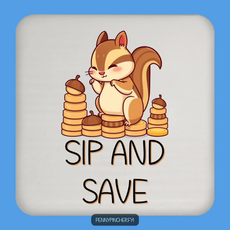 Funny Chipmunk Drink Coaster: Diligent Stacker, Funny Gift for Tables