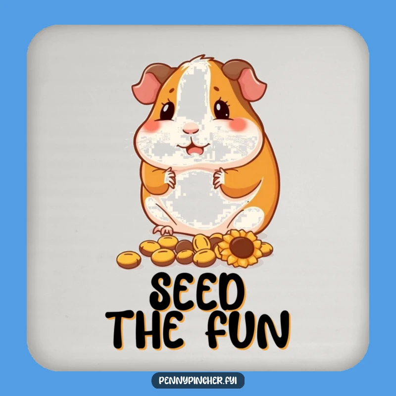 Funny Guinea Pig Seed Guard Coaster - Protects Surfaces with Humor
