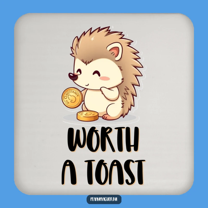 Funny Hedgehog Coaster: Protect Furniture with Comedic Coin Polish!